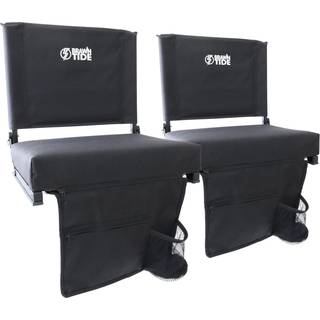 Brawntide bred stadionstolstol - 2 Pack Ekstra tyk polstring blegekroge kompakt lys skulderrem bære håndtag 3 opbevaringslommer ideel til rygstøt