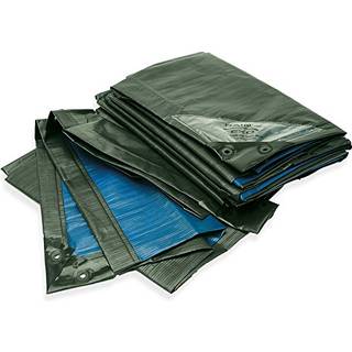 Rainexo Heavy Duty Poly Tarp 8x10 fod | 10 Mil tyk Vandt?t & UV-resistent | Gr?n/bl? forst?rket & rivesikker | Perfekt til udend?rs n?dsituatione