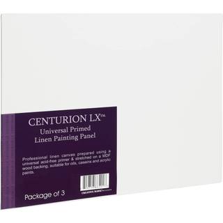 Centurion Universal Acrylic Grimed Linen Panels-All-Media Acrylic Grimed Linen Panel 3 Pack til Oils Acrylics Water-Mixable Oils & More! - 6x18 ""