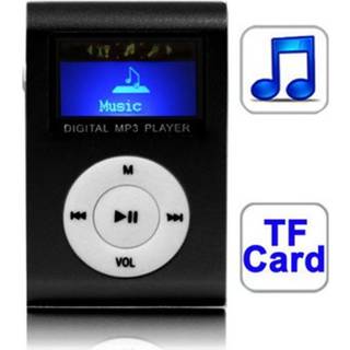MP3-afspiller med LCD-skærm, hukommelseskortlæser og clips