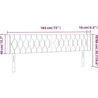 sengegavl med LED-lys 183x16x78/88 cm stof cremefarvet