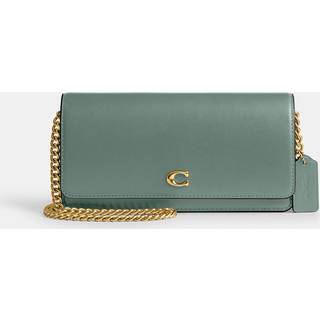 Coach COACH Green Evie Leather Long Wallet On Chain