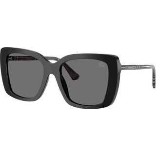 Burberry Kvinde BE4456 416581 Solbriller Acetat Sort Grå Firkantet Polariseret