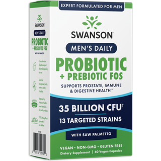 SWANSON Mænds Daglige Probiotika + Præbiotika 60 kapsler