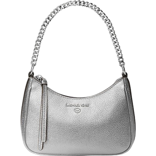 MK Jet Set Charm Small Metallic Leather Pochette - Silver - Michael Kors - ONE SIZE