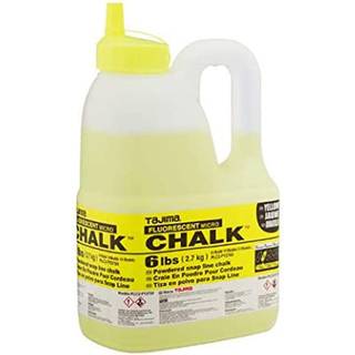 Tajima Micro Chalk-Fluorescerende gul 6 lbs (2,7 kg) Ultra-fine snap-line kridt med holdbar flaske og let udfyldning af dyse-PLC2-FY2700