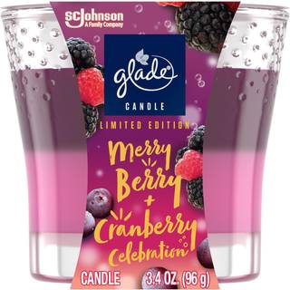Glade Candle Jar Air Freshener 2-i1 Merry Berry & Cranberry Celebration Limited Edition-duft 3,4 Oz
