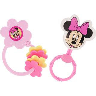 2 Pack Disney Minnie Mouse Karakterform Rattle og Keying Teether Premium Toddler Fødselsdag Legetøj Spædbarnstand Toething Fantastisk til nyfødte