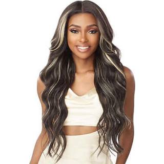 Sensationnel Butta Lace Front Wigs - Butta Unit 34 Ekstra bred 5 tommer dyb del Syntetisk parykfærbukset hårgrænse - Butta Unit 34 (1B OffBlack)