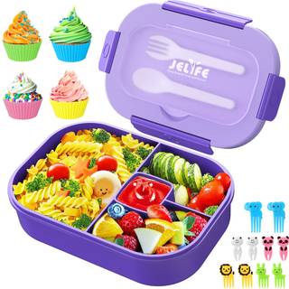 Jelife frokostboks børn bento boks - 1300 ml stor bento -stil bento boks voksne frokostboks ideel lækage bevis bento frokostboks til børn skole b