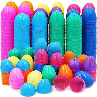 Dreidelfirmaet Fillable Easter Eggs med h?ngsel bulk Farverig lyse plastiske p?ske?g Perfect til p?ske?g Jagt Sovere Egg Easter Hunt 2.25 """" Asso