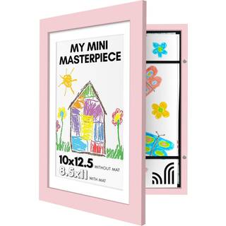 AmericanFlat 10x12.5 Kids Art Frame - Front Loading Picture Frame - Brug som 8,5x11 ramme med Mat eller 10x12,5 ramme uden mat - mit minimestervæ