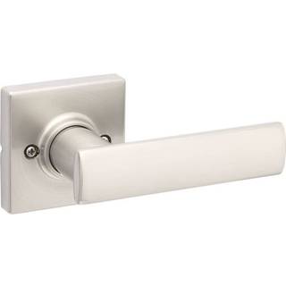 Kwikset Breton dummy dørhåndtag Enkeltsidet håndtag til skabe franske dobbeltdøre og pantry satin nikkel ikke-drejende reversibelt interiør push/