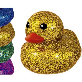Glitter gummi ænder metalliske farver 3 """" (1 enhed diverse) gummi duckies fidget legetøj til børn sensorisk legestrining stocking fallers levere