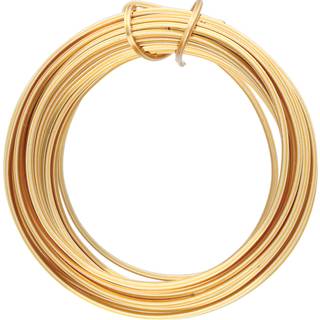 Beadsmith Square Craft Wire - Wire Elements - Soft Temper - 18 Gauge 4 Yard Coil - Guldfarve - Beading Wire, der bruges til smykkefremstilling af