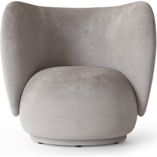 Rico Lounge Chair - Faded Velvet - Concrete