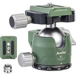 Avella v1 DSLR Camera Tripod Ball Head 38mm 360 graders drejelig U-formet rille design til Canon Nikon Sony Olympus Panasonic DSLR Camera-Green