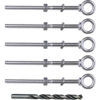 Muzata 5 Pack 1/4 """" X 5 """" Øjenbolte med møtrikskiver T316 Rustfrit stål gevindskår
