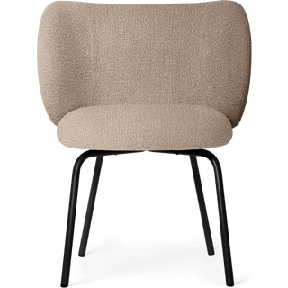 Rico Dining Chair - Black - Bouclé - Sand