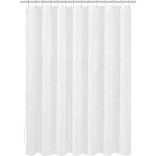 N&Y Hjem Stor stof Bruseforhæng 84 x 78 tommer Hotelkvalitet Vaskbart vandafvisende hvide badeværelsesgardiner med grommets 84x78