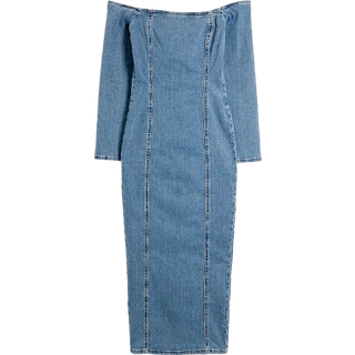 River Island Denim Bardot Midi Kjole44