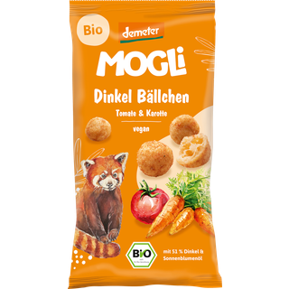 MOGLi Økologisk snackbolde med spelt, tomat og gulerod 348.75 DKK/1 kg