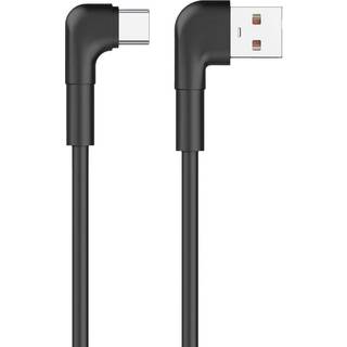 Maxlife MXUC-09 Vinklet kabel USB - USB-C 1,0 m 3A, sort