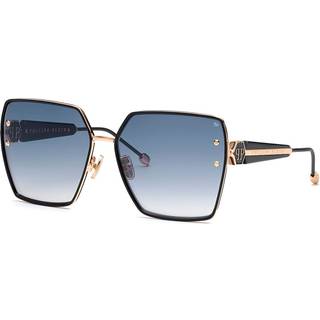 Philipp Plein Kvinde SPP122W PLEIN QUEEN 300 Solbriller Metal Guld Blå Geometrisk Spejlet Skygge