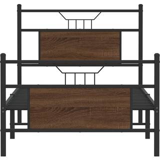 Sengeramme Uden Madras Konstrueret Træ Brunt Eg Brun Eg - med hovedgærde og fodgærde / 90 x 200 cm