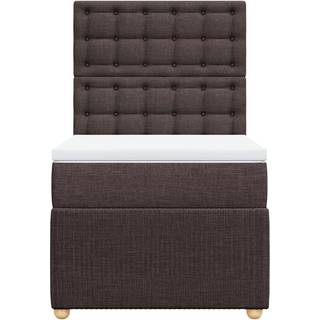 kontinentalseng med madras 80x200 cm stof mørkebrun