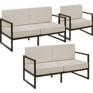 Loungesæt Comosa til 5 personer, XXL-polstring - brun/beige