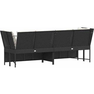 Havesofa Med Hynder Polyrattan Sort