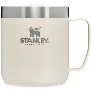 Stanley Stay Hot Camp Mug - Holdbar 18/8 Rustfrit st?l Isoleret krus - Splashfri Tritan Drink -Thru Lid - 12 Oz - Cream Gloss