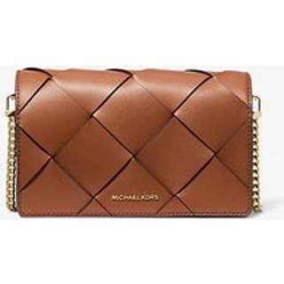 MK Jet Set Medium Woven Leather Crossbody Bag - Brown - Michael Kors - ONE SIZE