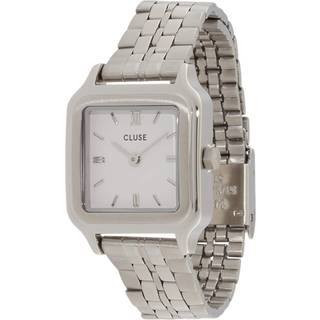 CLUSE Silver Gracieuse Petite Square White Watch - Silver