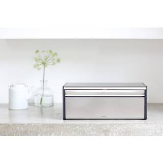 Brødkasse, rustfrit stål, 46,5 x 25 cm, "Fall Front", Matt Steel - Bra