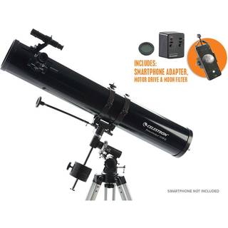 Celestron PowerSeeker 114EQ Astro Telescope with Motor Drive and Smartphone Adapter
