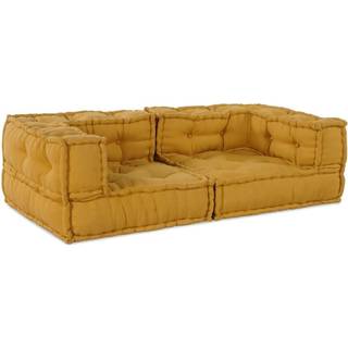 2-personers modulsofa stof 140x70x36 gul