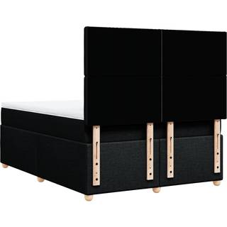 Kontinentalseng Med Madras Stof Sort - knapper / 160 x 200 cm