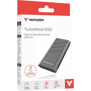 Verbatim TurboMetal SSD USB4 4TB USB Type-C USB4 Gen 2x2 Silver