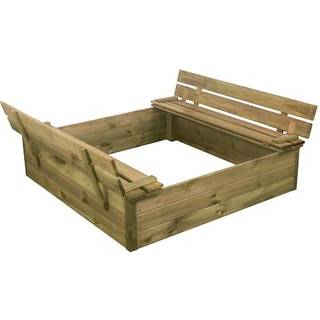 NORDIC PLAY sandkasse med vippelåg og bænk (På lager i varehus)