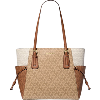 MK Voyager Large Color-Block Signature Logo Tote Bag - Brown - Michael Kors - ONE SIZE