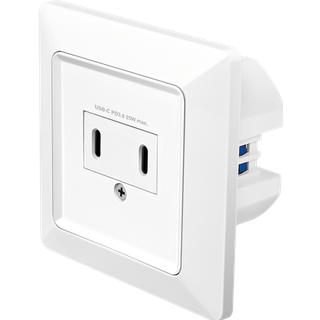 LogiLink Vägguttag med 2xUSB-C PD 25W