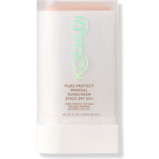 Kopari Pure Protect 100% Mineral Solcreme Stick SPF 50 Klar zinkoxidflade og krop Solcreme med fugtgivende argan-olie-sheasmør ren finish Ultra-b