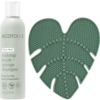 Ecotools Makeup Brush Cleansing Pad Deep Clean Shampoo Bundle Brush Cleaner Mat & Makeup Brush Cleanser til Deep Cleaning Tools Clean Formula Cr