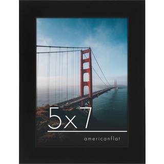 AmericanFlat 5x7 Billedramme i sort - konstrueret tr?ramme med knust -resistent glas h?ngende hardware og staffeli til v?g- og bordplade display