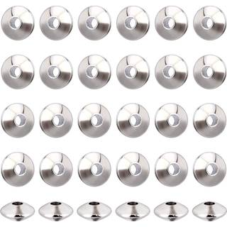 NBEADS 100 PCS 6mm Metalafstandsperler 304 Rustfrit st?l Flat Round Metal L?s perler Glatte h?ndv?rksperler Forsyninger til armb?nd halsk?de DIY