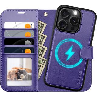 Ocase til iPhone 16 pro max case aftagelig tegnebog med kortholder [2 i 1] pu l?der flip folio case med RFID blokerende stativ h?ndledsrem st?dbe