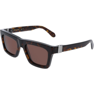 Ferragamo Mand SF2071S 242 Solbriller Acetat Havana Brun Firkantet Normal