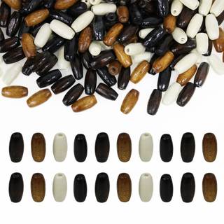 400stk store hul t?nde tr?perler Betterjonny 15x7mm 4 farver naturlige tr?afstand perler bulk til makrame rosary armb?nd smykker h?ndv?rk